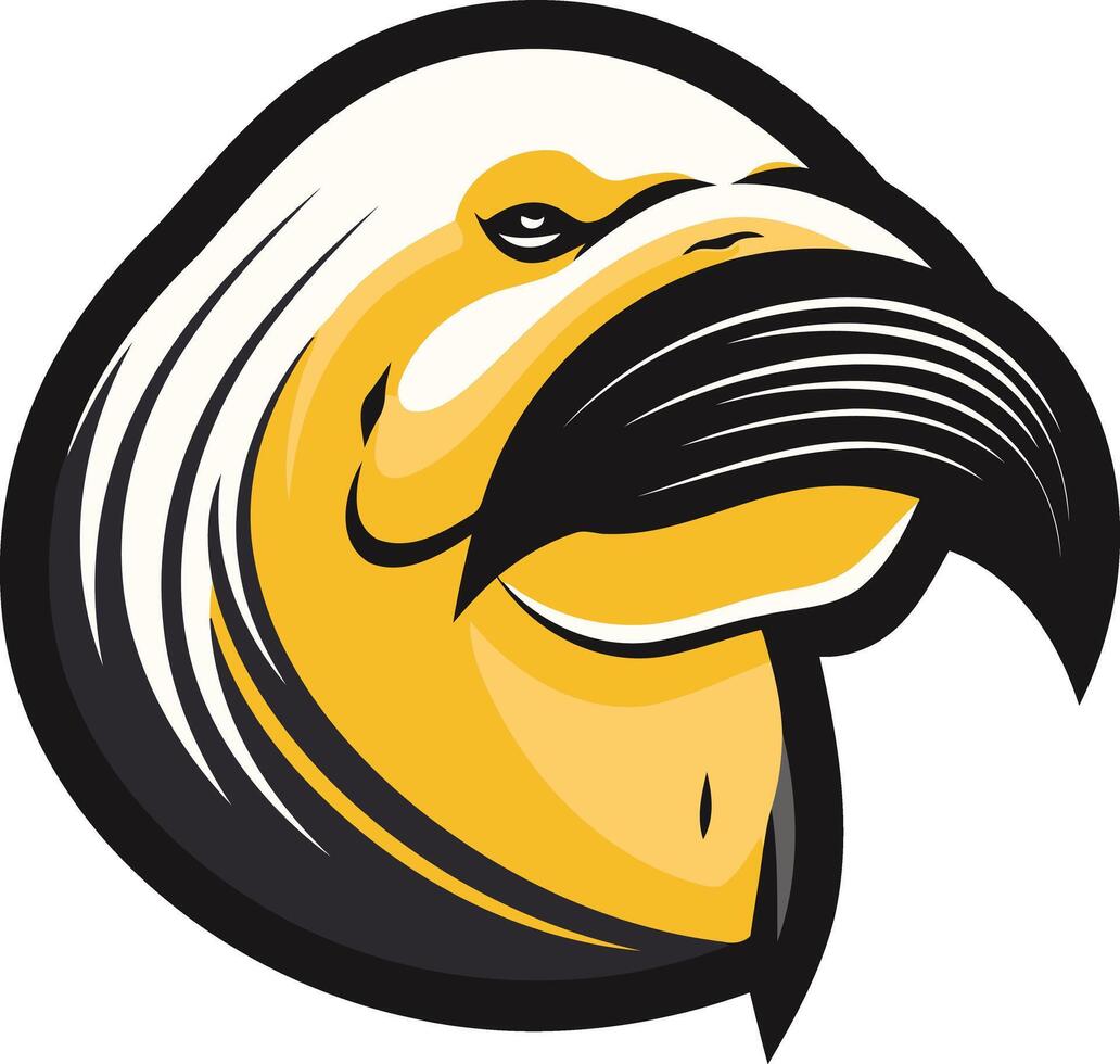 A bald eagle head with a long beard vector