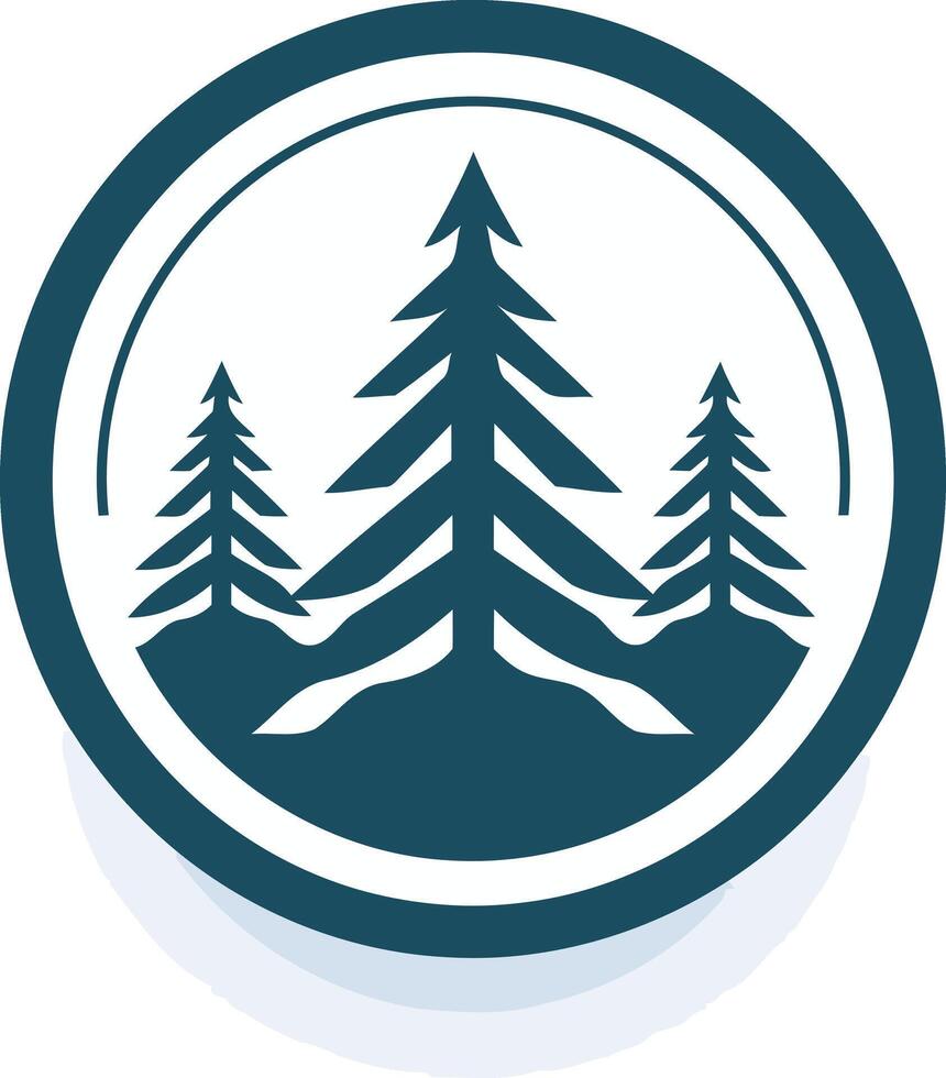 A forest icon with pine trees in the middle vector