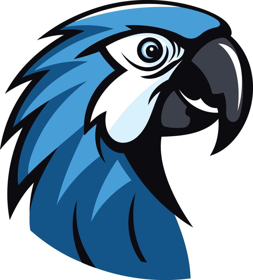 Blue parrot head mascot illustration vector