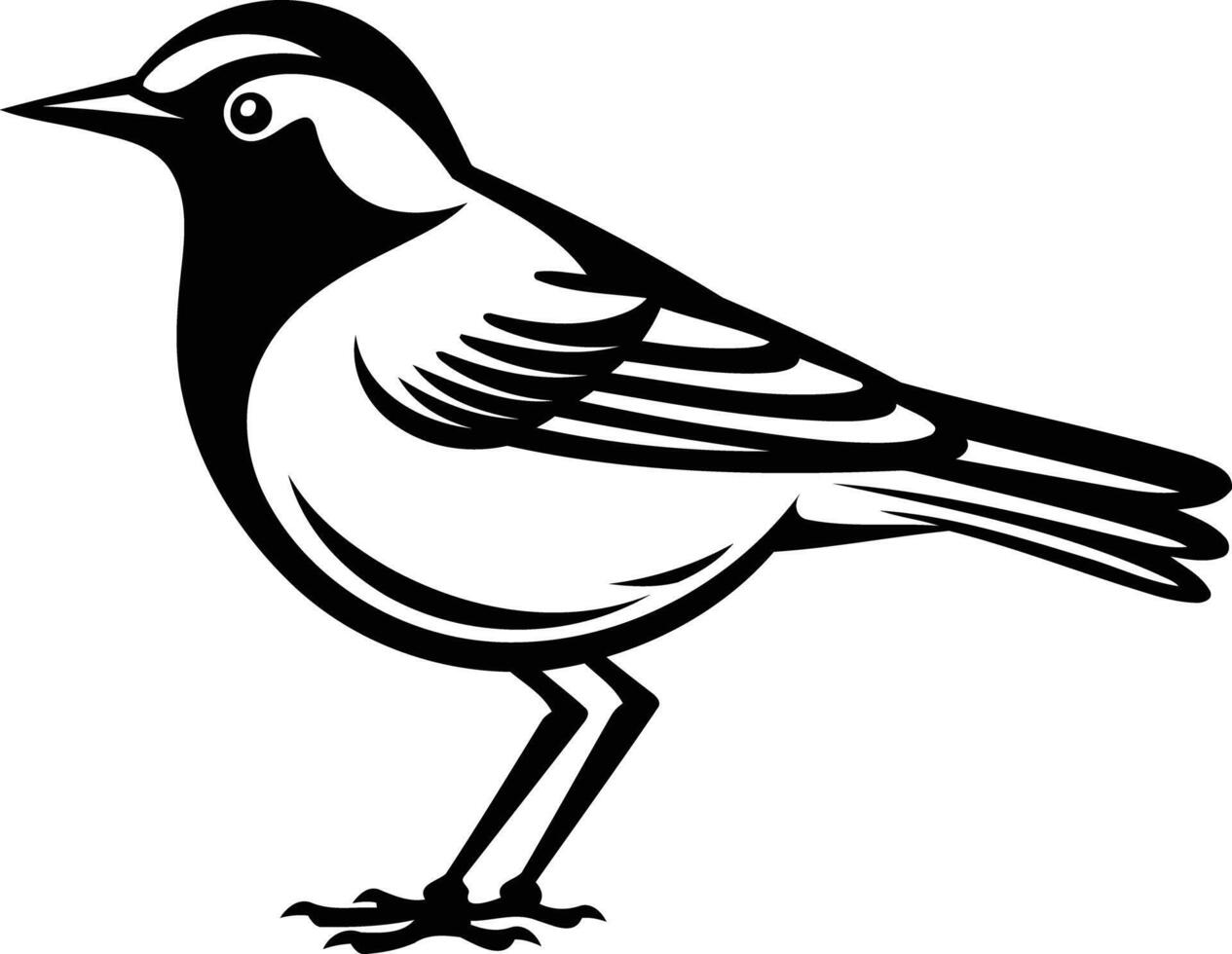 Black and white bird silhouette on a white background vector