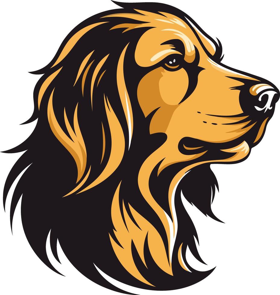 A golden retriever dog head on a white background vector