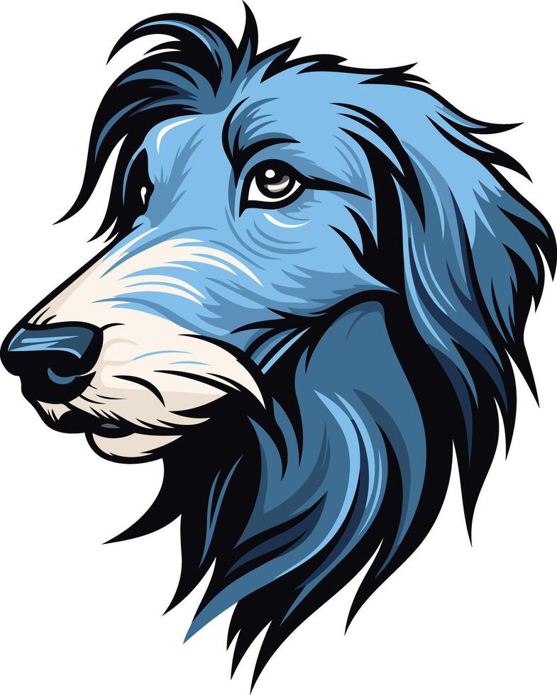 Blue dog head illustration vector