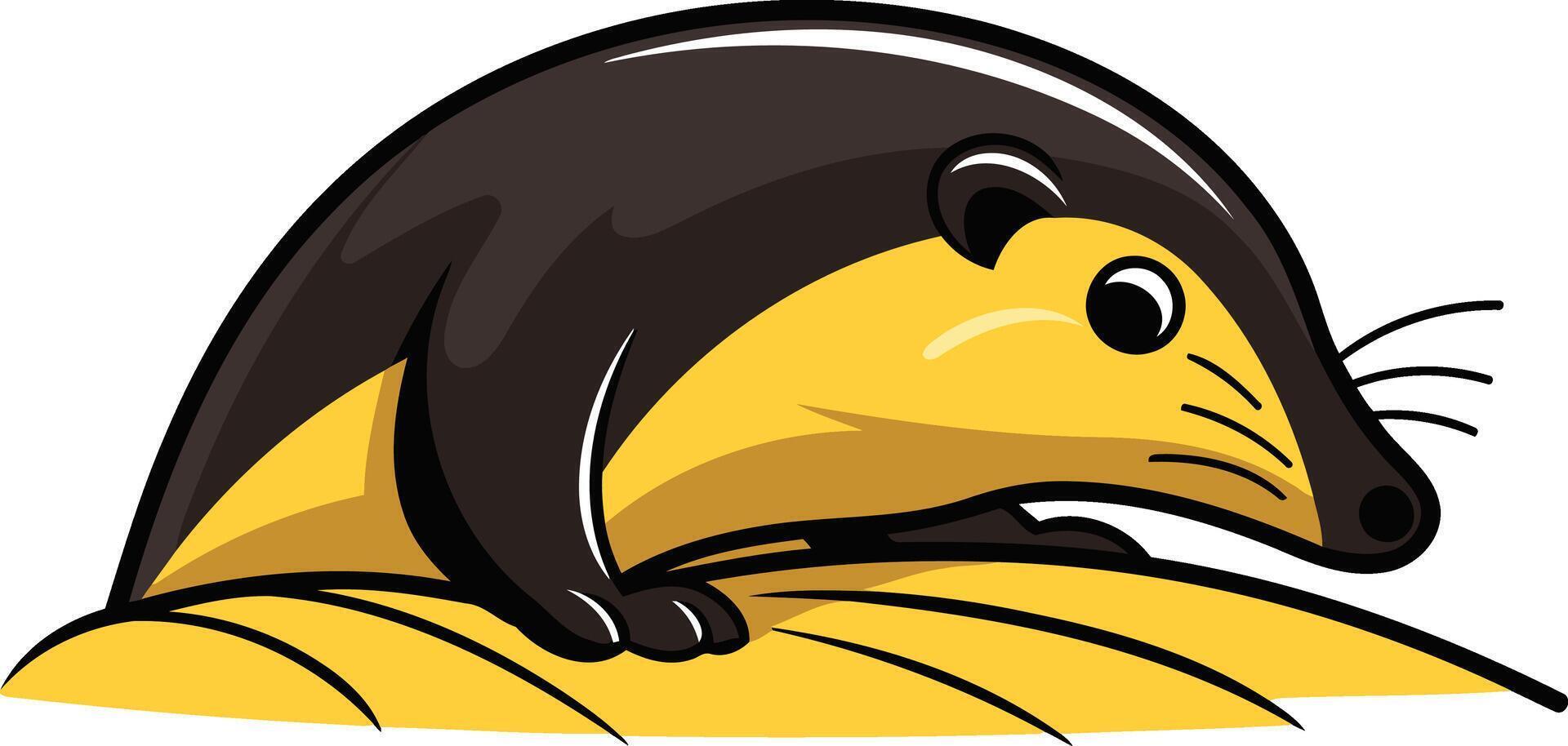 A cartoon animal with a black and yellow tail vector