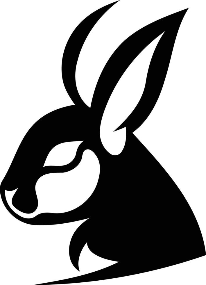 A rabbit head silhouette on a white background vector