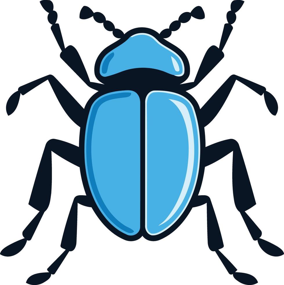 A blue beetle with black legs and black spots vector