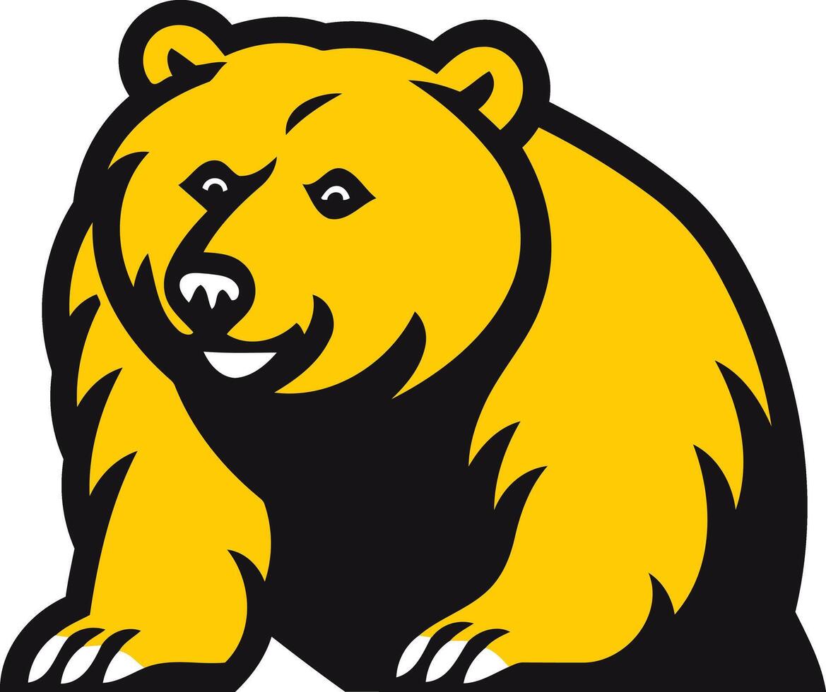 A yellow bear with black and white stripes vector