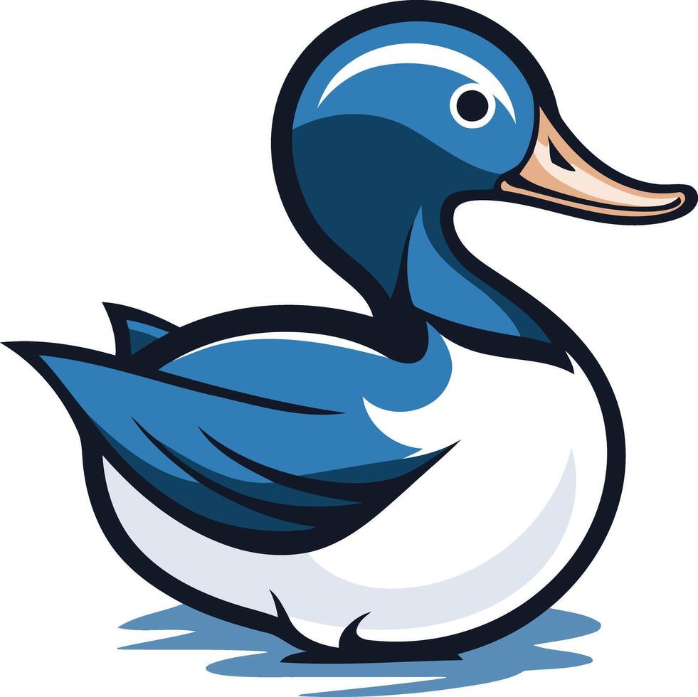 A blue and white duck with a long neck vector