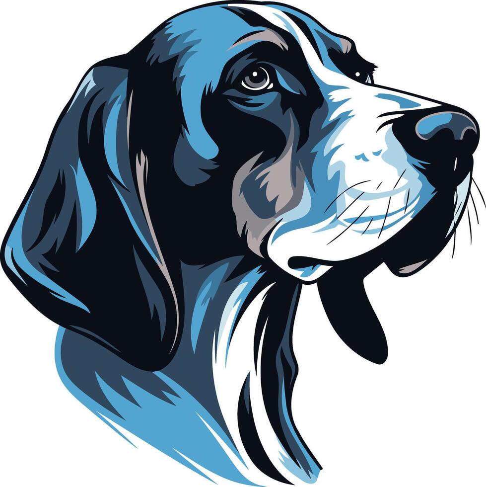 A dog with a blue and white background vector