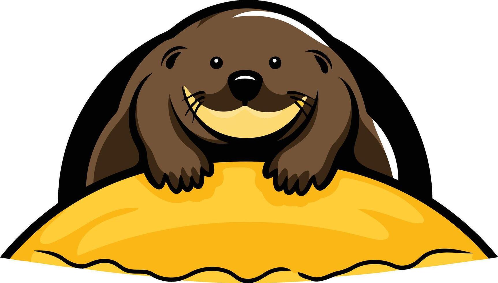 An otter sitting on a pile of food vector