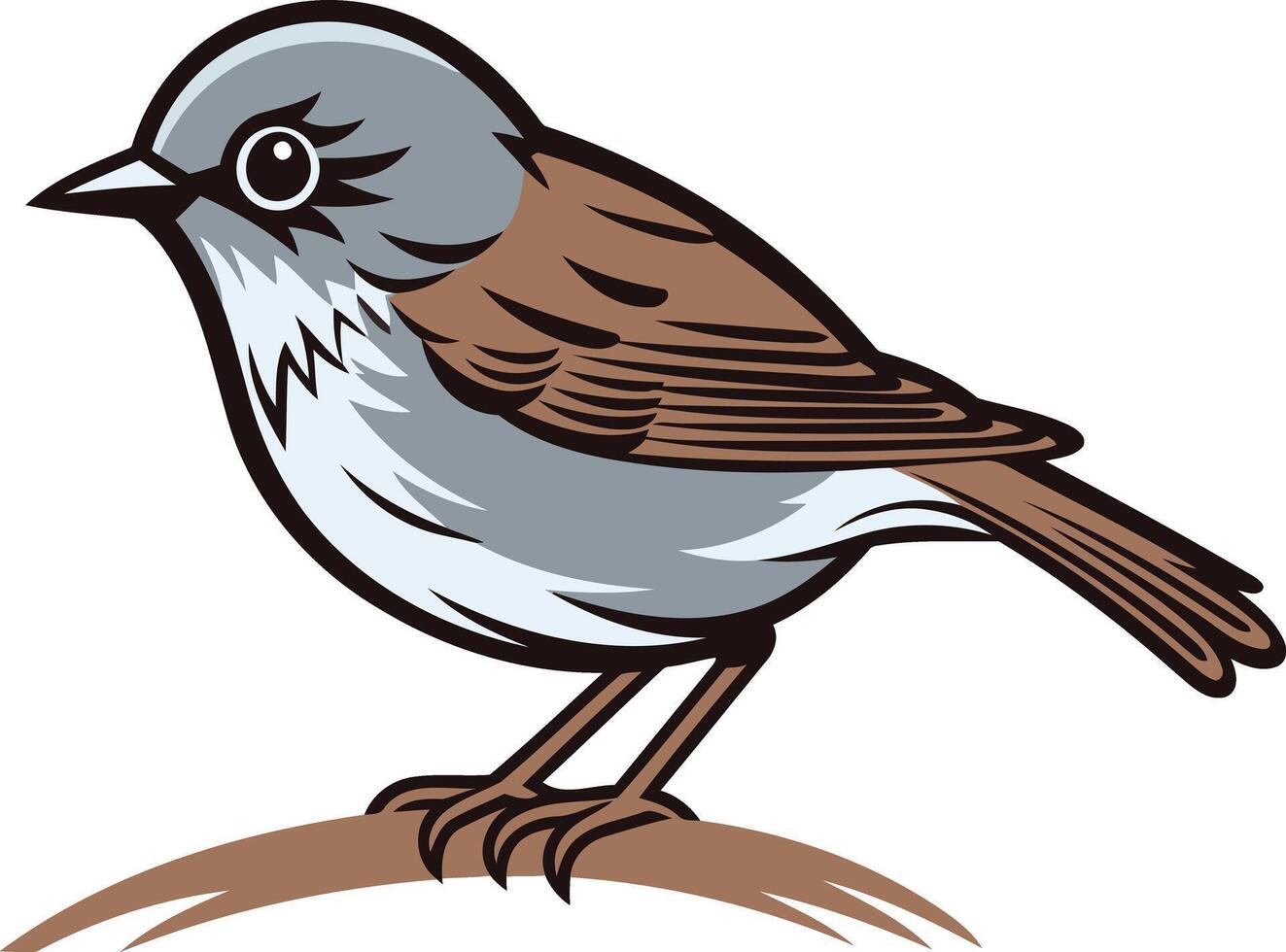 A cartoon bird sitting on a branch vector