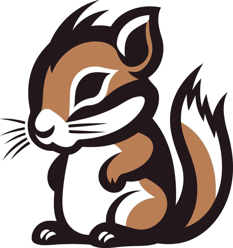 A cartoon squirrel standing on its hind legs vector