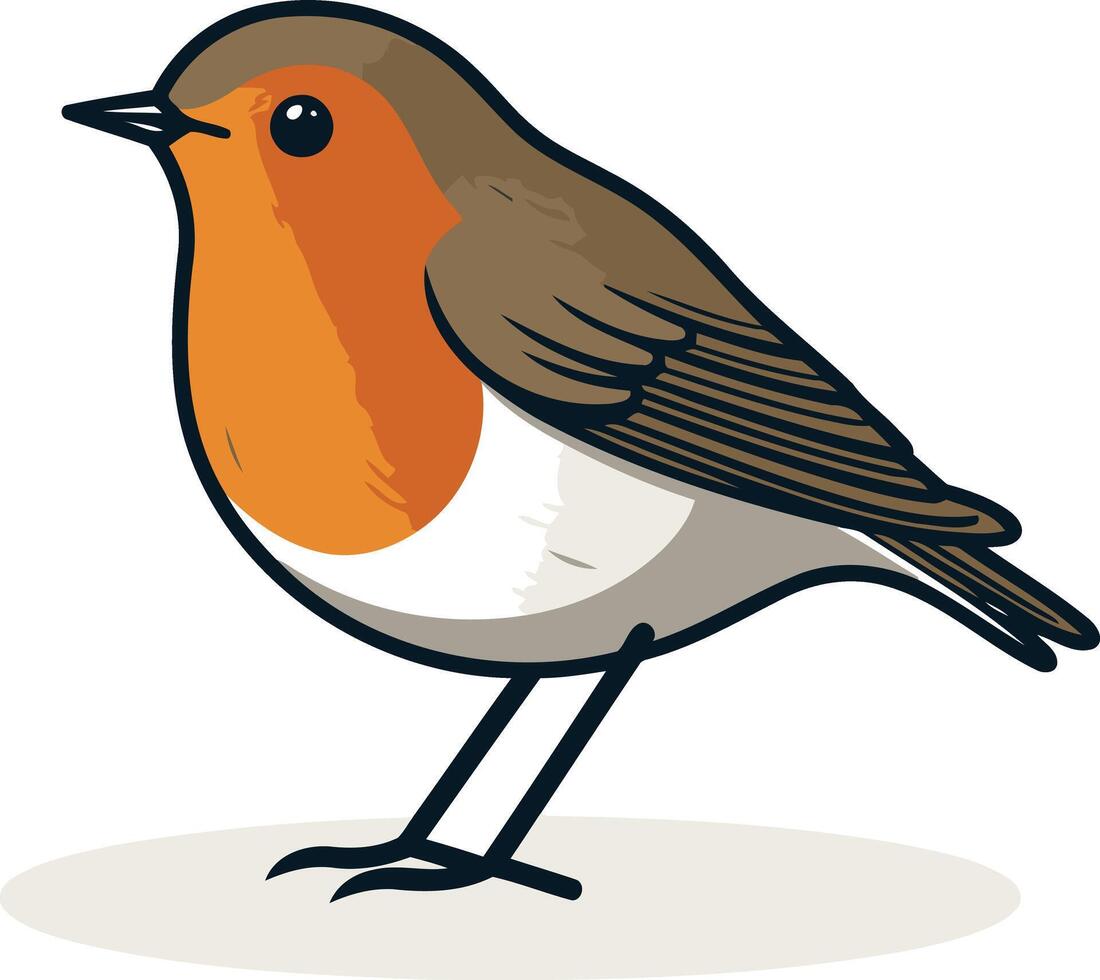 A cartoon bird with orange and black feathers vector