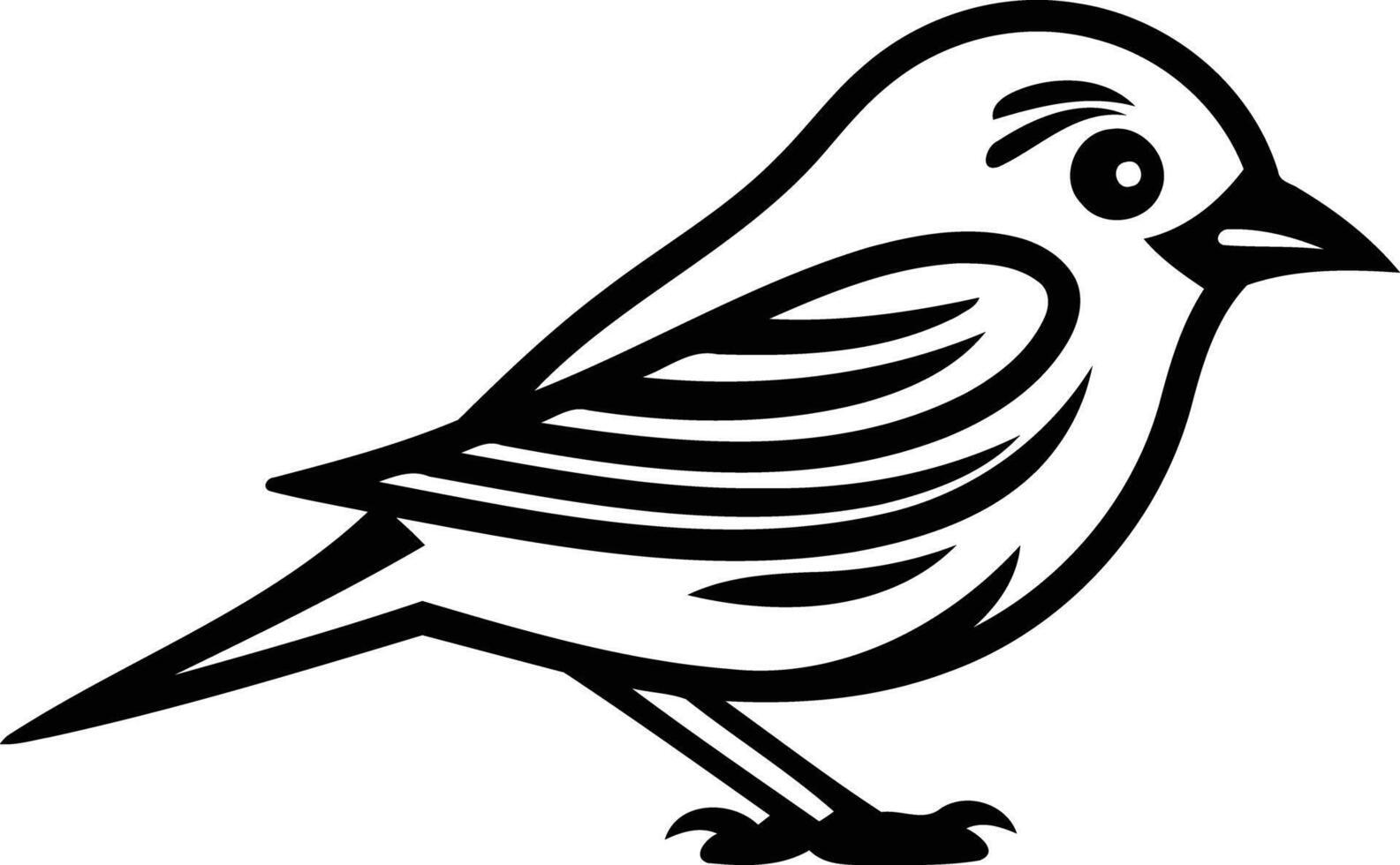 A black and white bird with a white background vector