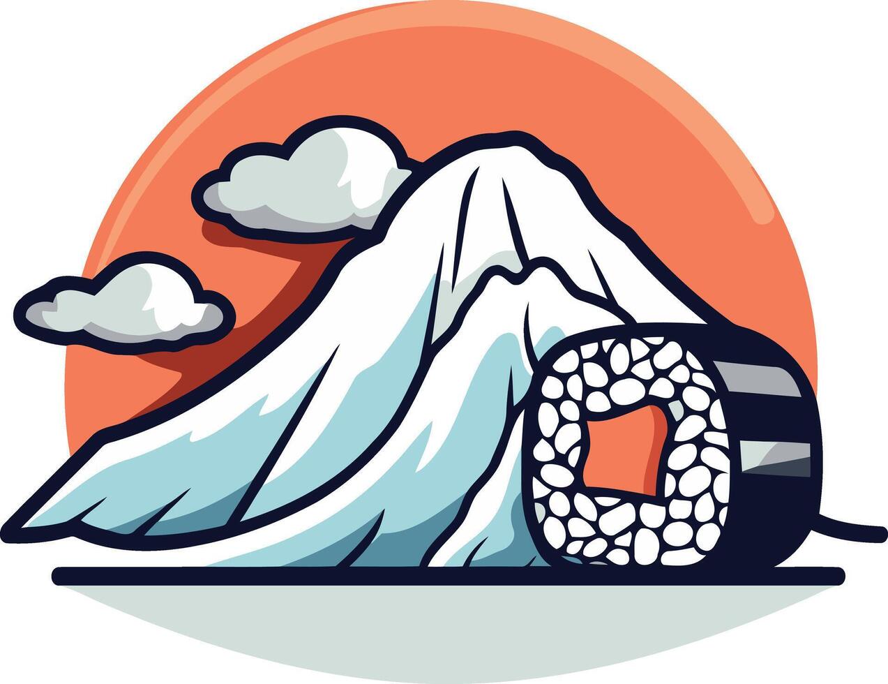 Sushi mountain illustration vector