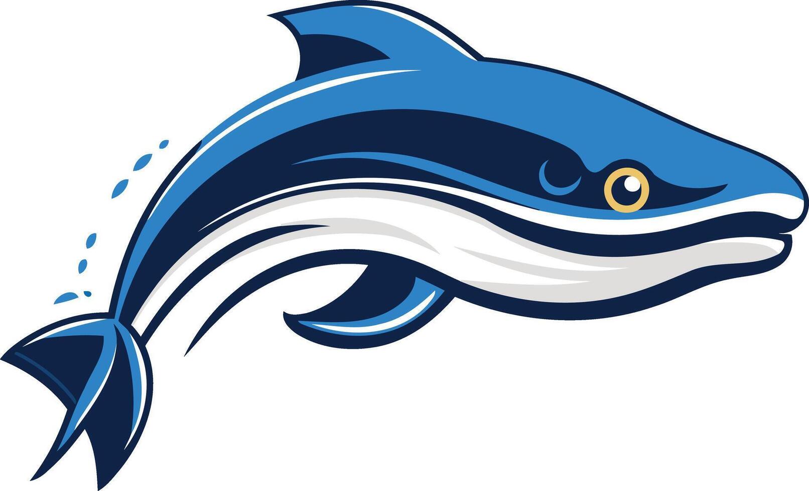 A dolphin mascot with a blue and white design vector