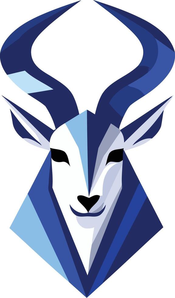 The head of a goat with blue horns vector