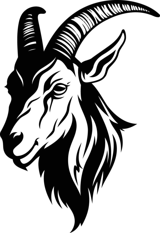 Goat head silhouette vector