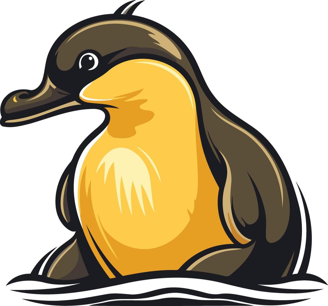 A penguin sitting on the water vector