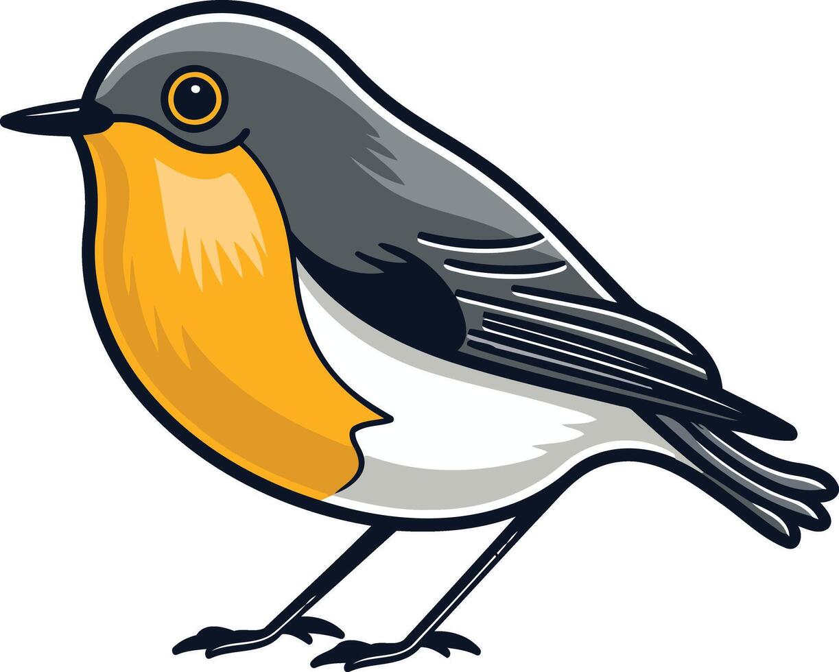 A cartoon bird with a yellow and black beak vector