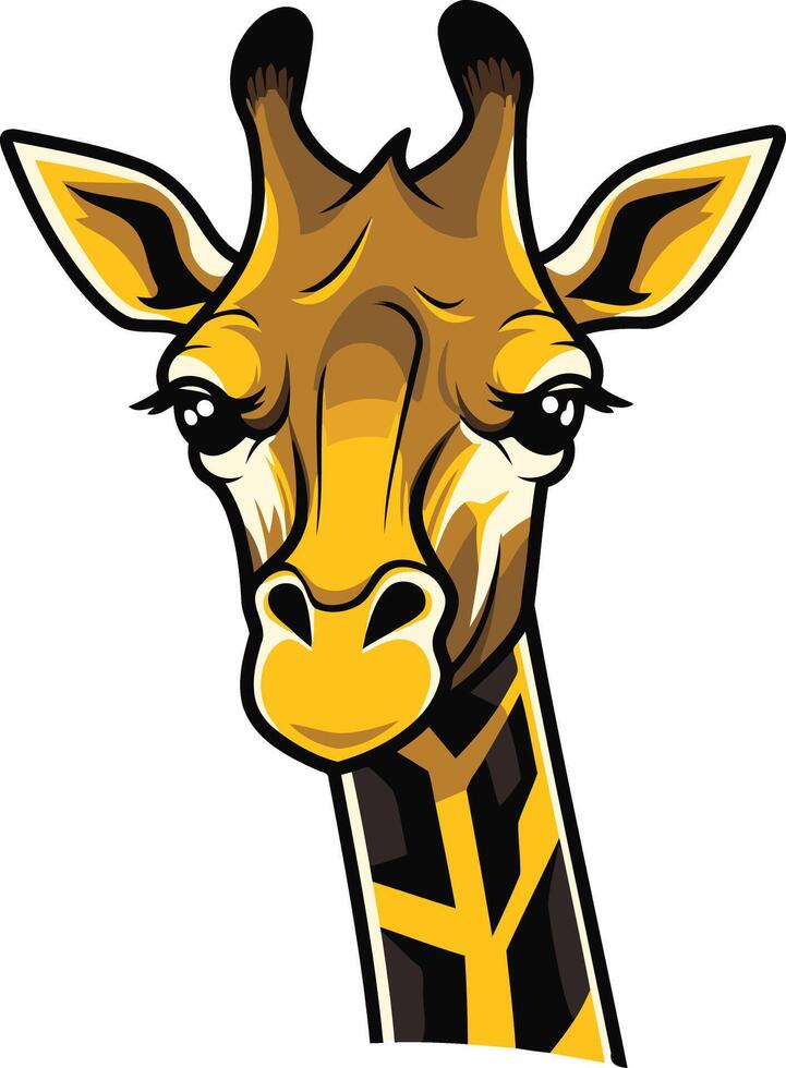 A giraffe head with a black and yellow stripe vector