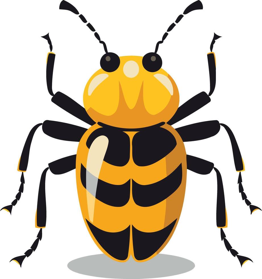 A bug with black and yellow stripes vector