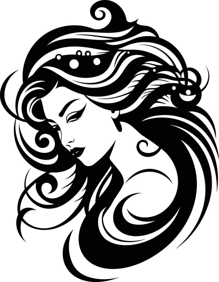 A woman with long hair and a crown vector