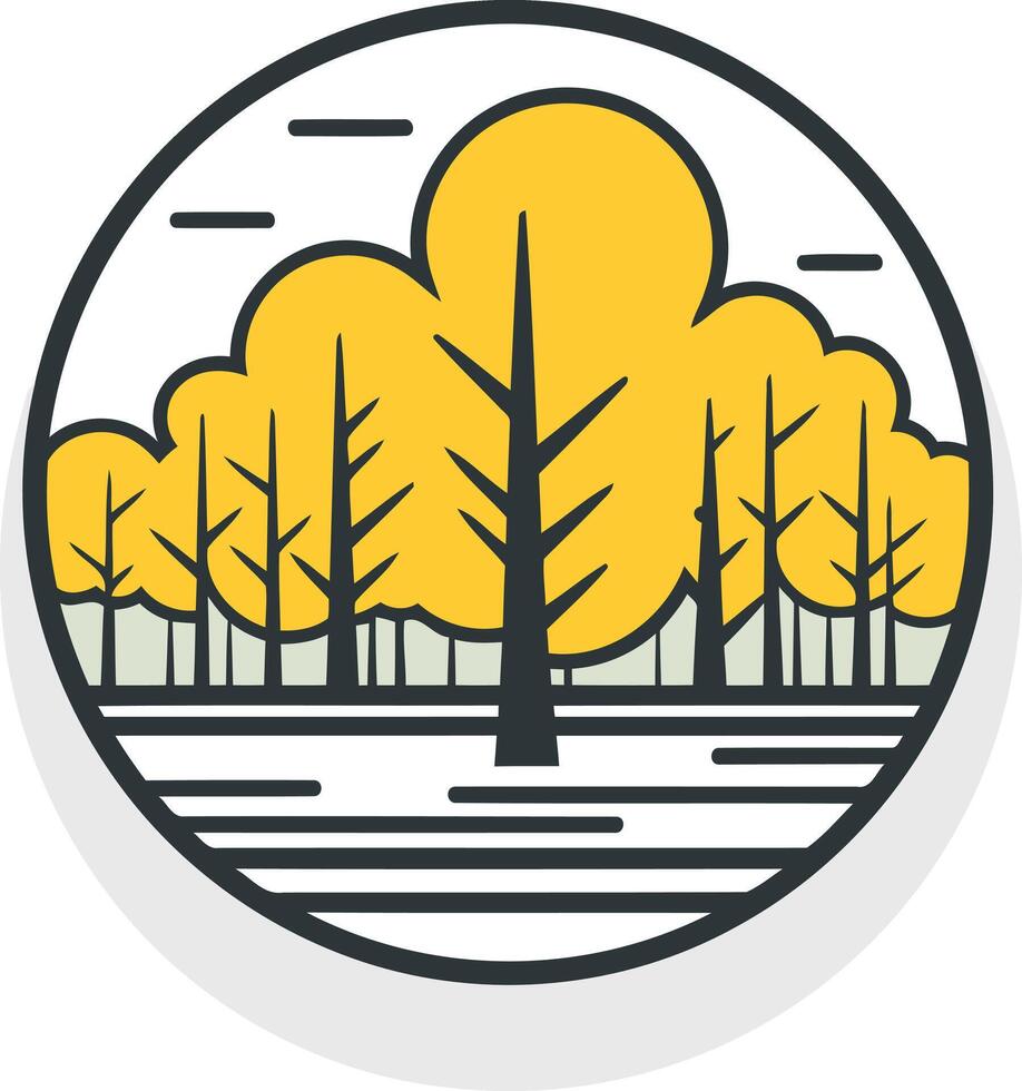 A yellow and orange forest icon vector