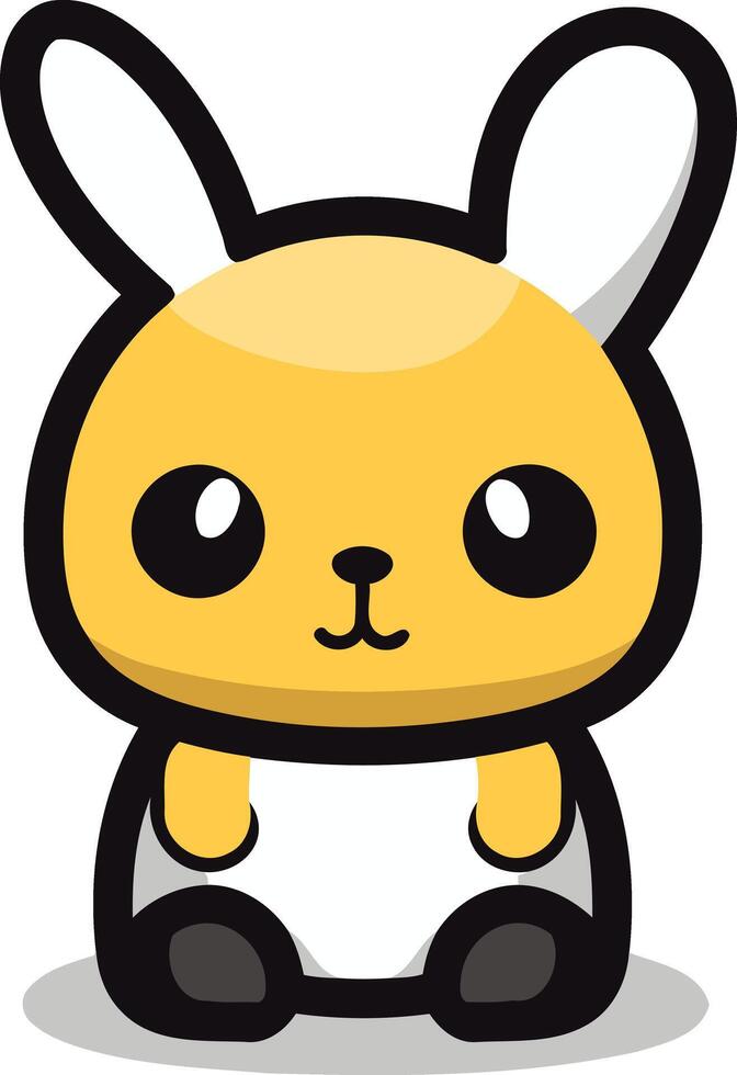 A cartoon rabbit with a white and yellow shirt vector