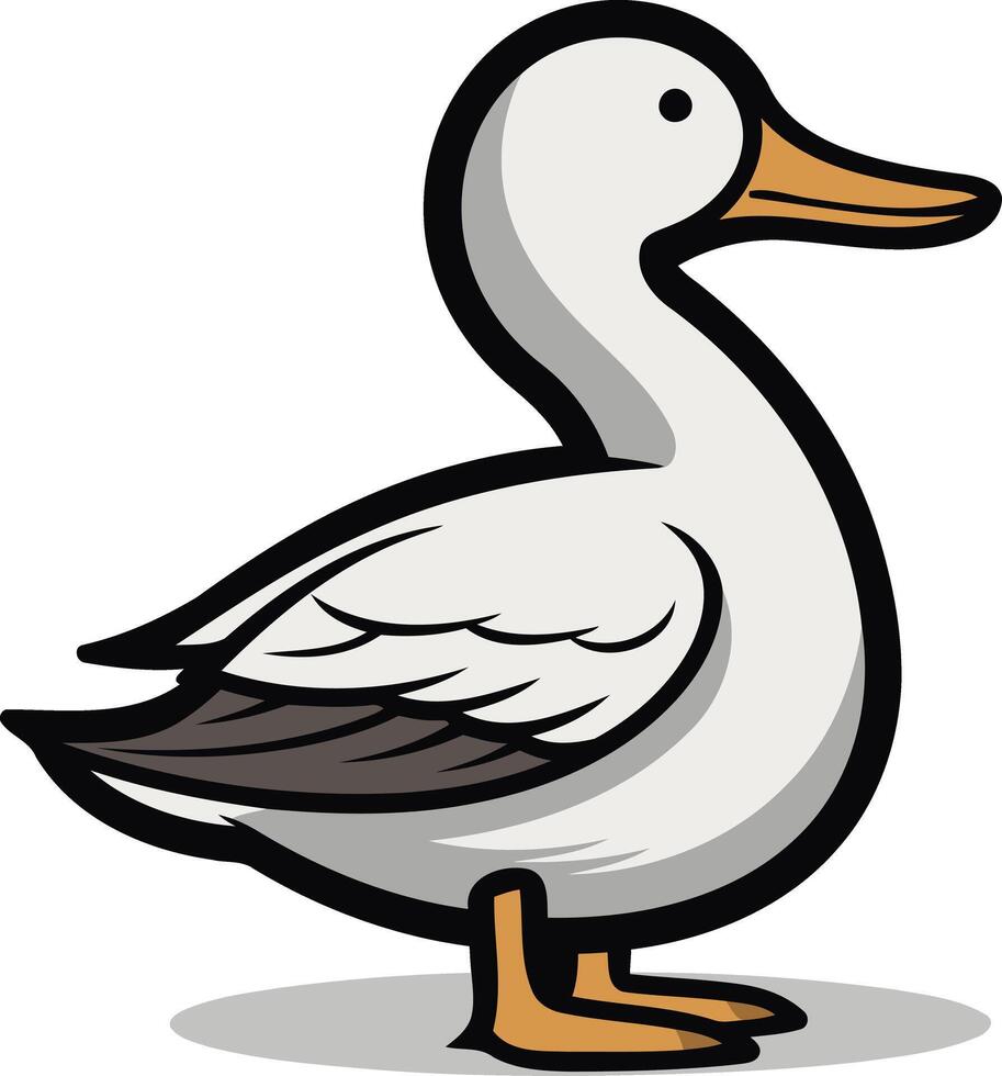 A cartoon duck standing on a white background vector