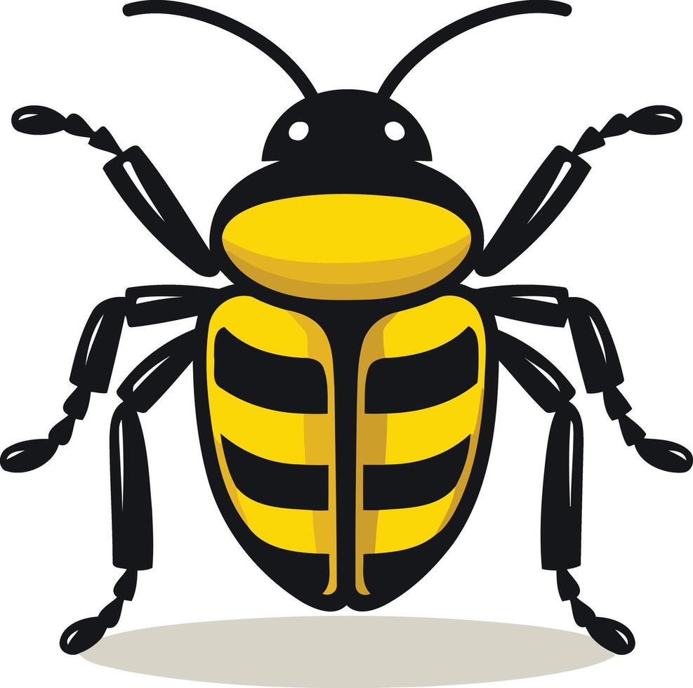 A cartoon bug with black and yellow stripes vector