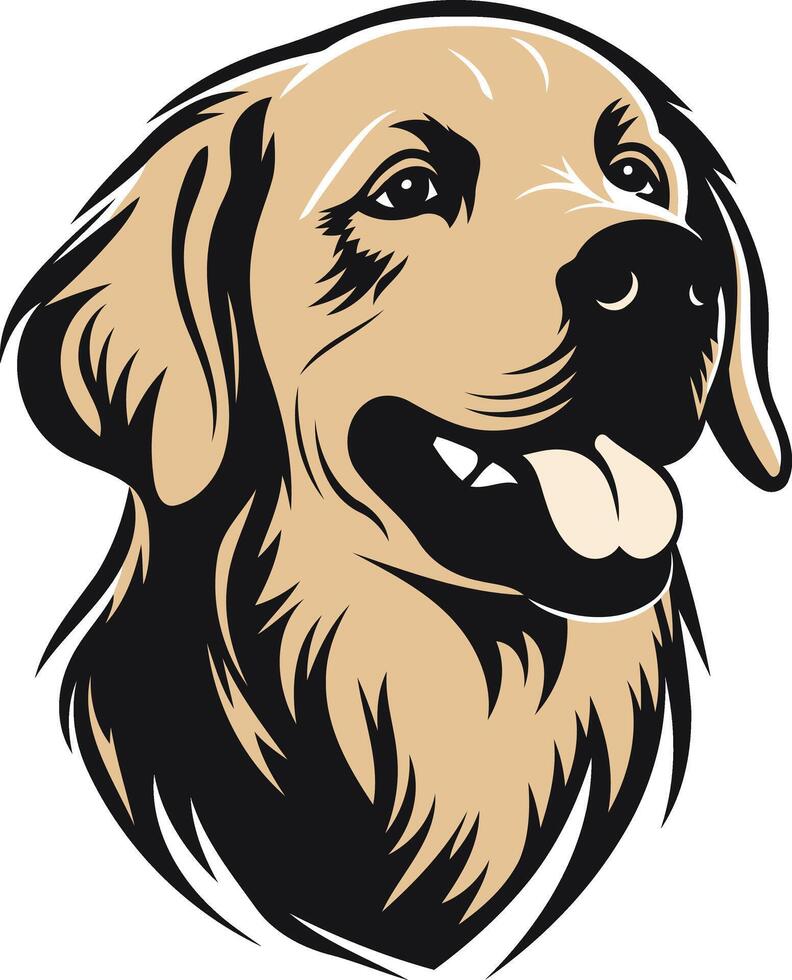 A golden retriever dog head on a white background vector
