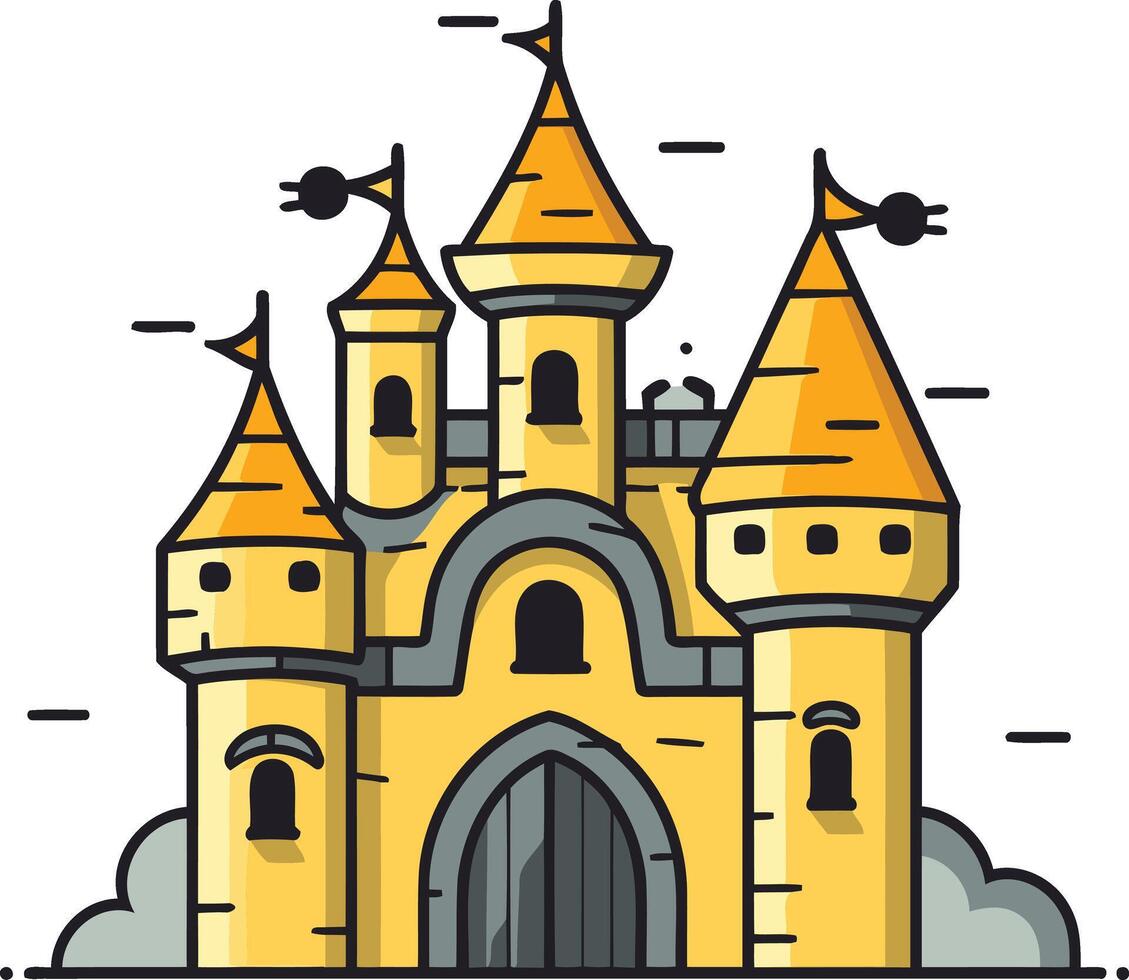Fairytale castle illustration vector
