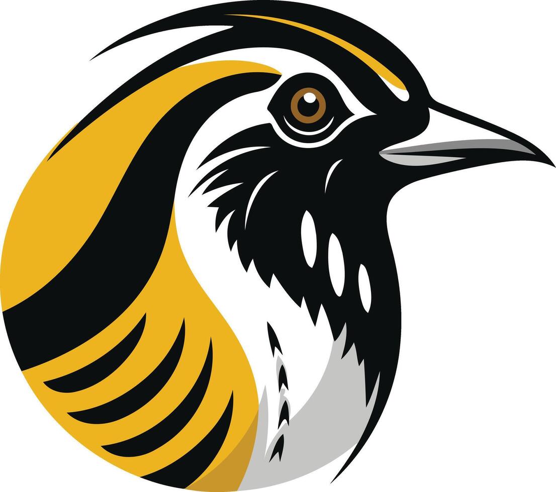 A yellow and black bird with a black beak vector