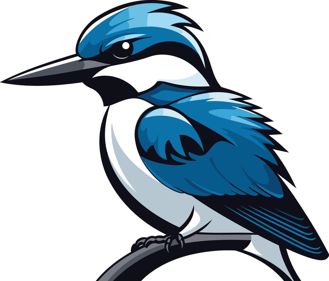 A blue bird sitting on a branch vector