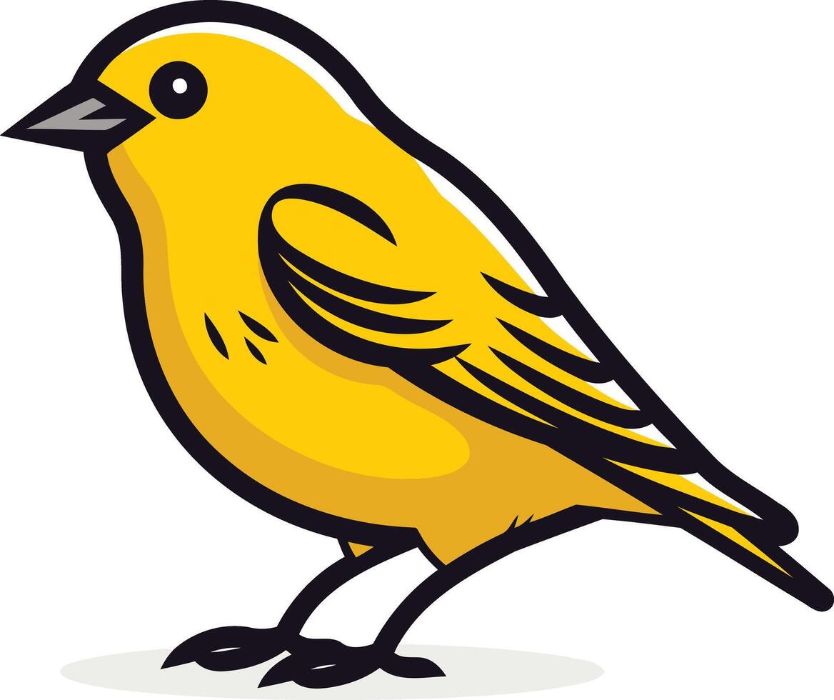 Yellow bird clip art illustration vector
