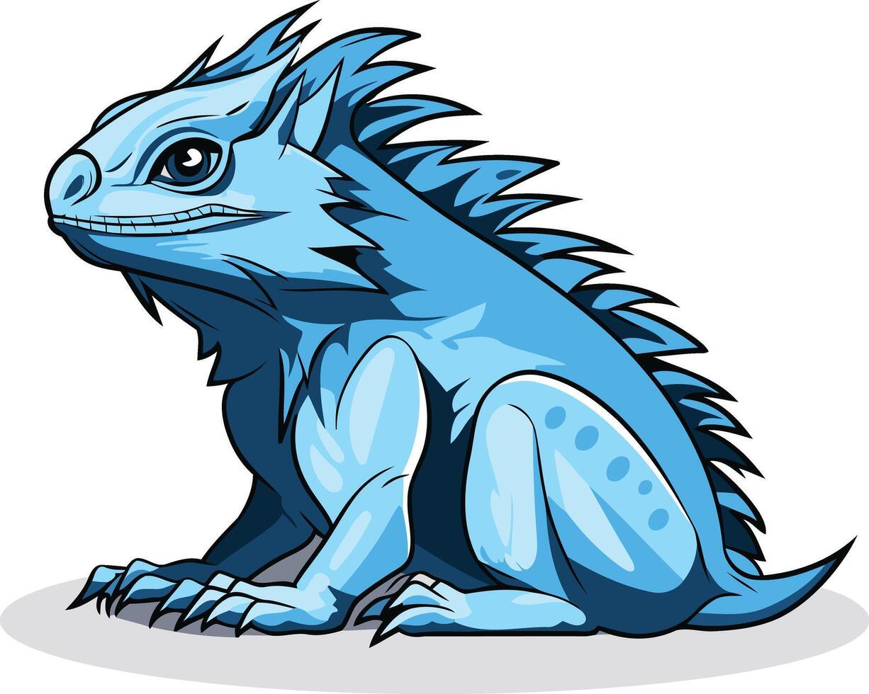 An illustration of a blue lizard vector