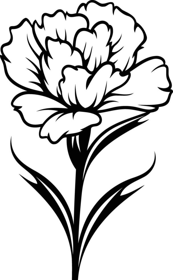 A black and white flower on a white background vector