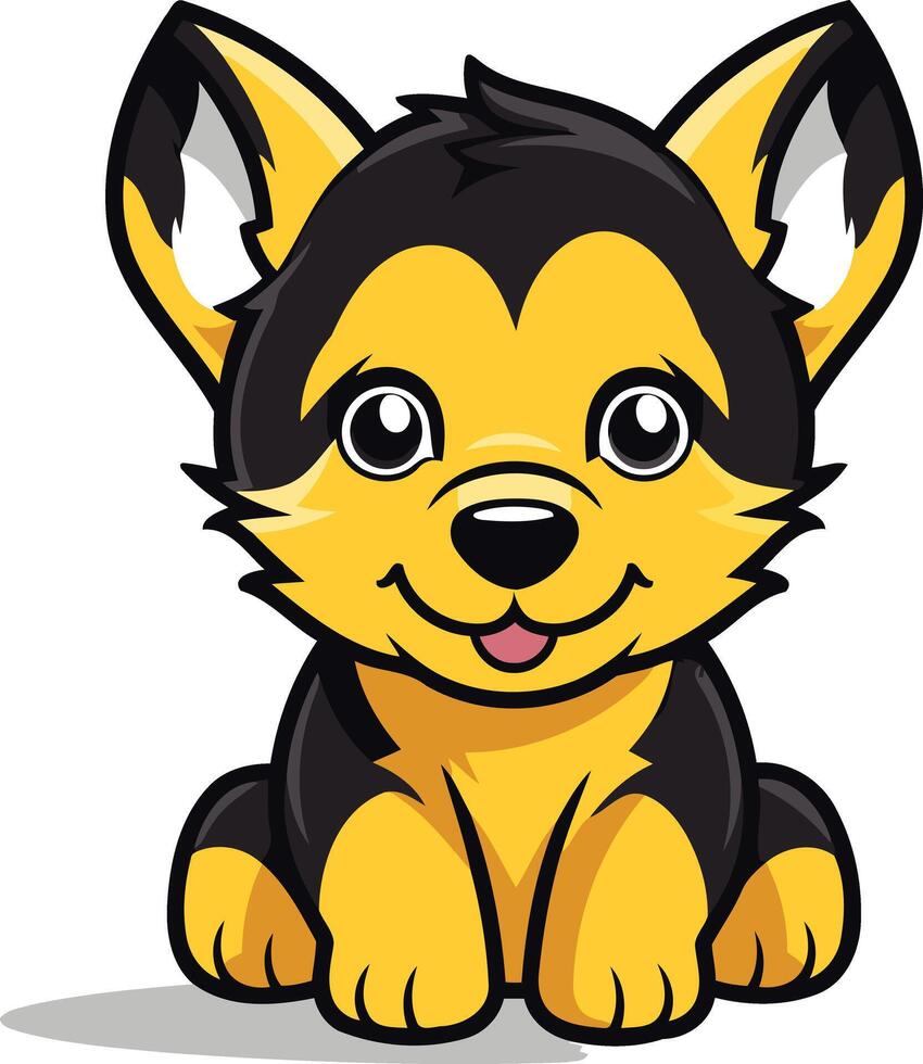 Cute puppy cartoon illustration vector