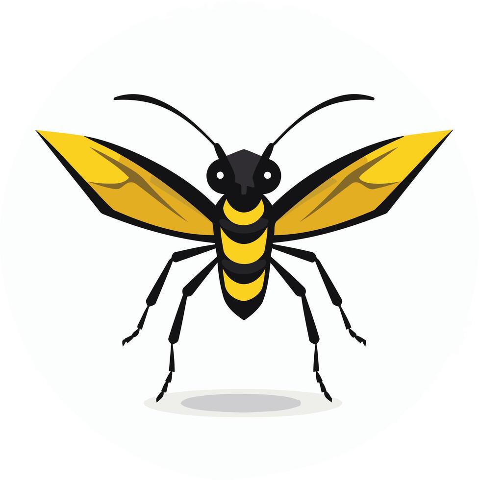 A cartoon insect with black and yellow wings vector