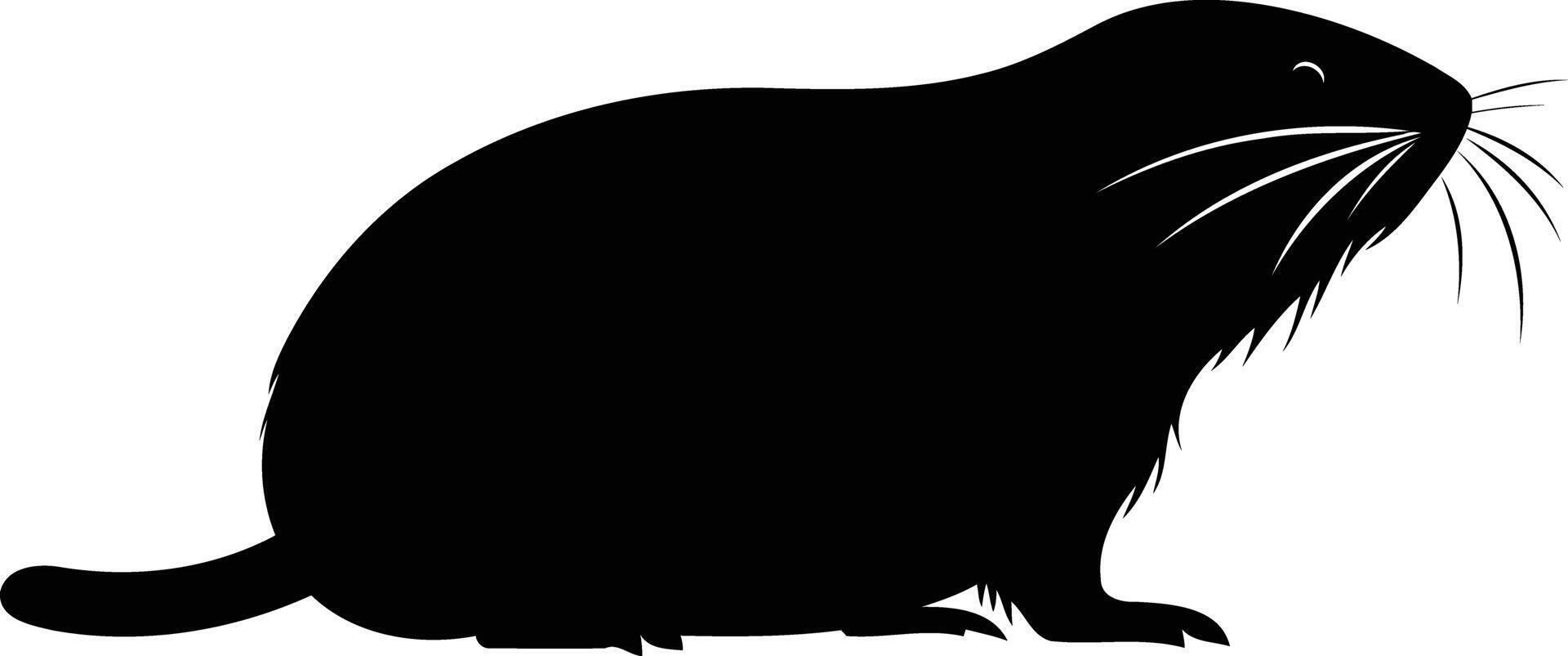 A black and white illustration of a beaver vector