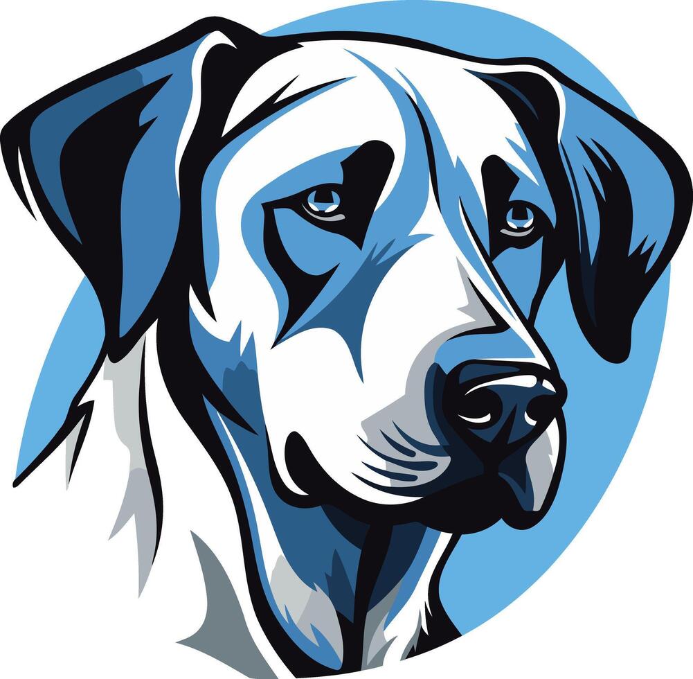 A dog with blue eyes and a black nose vector