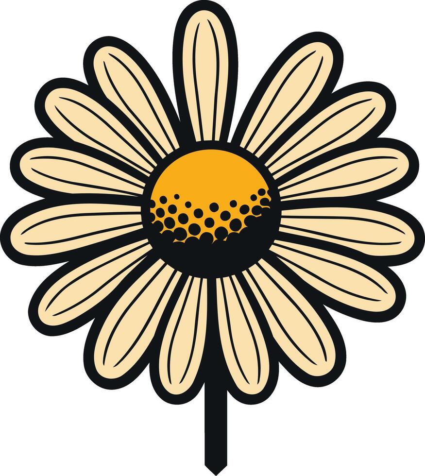 A daisy flower with yellow center and black spots vector