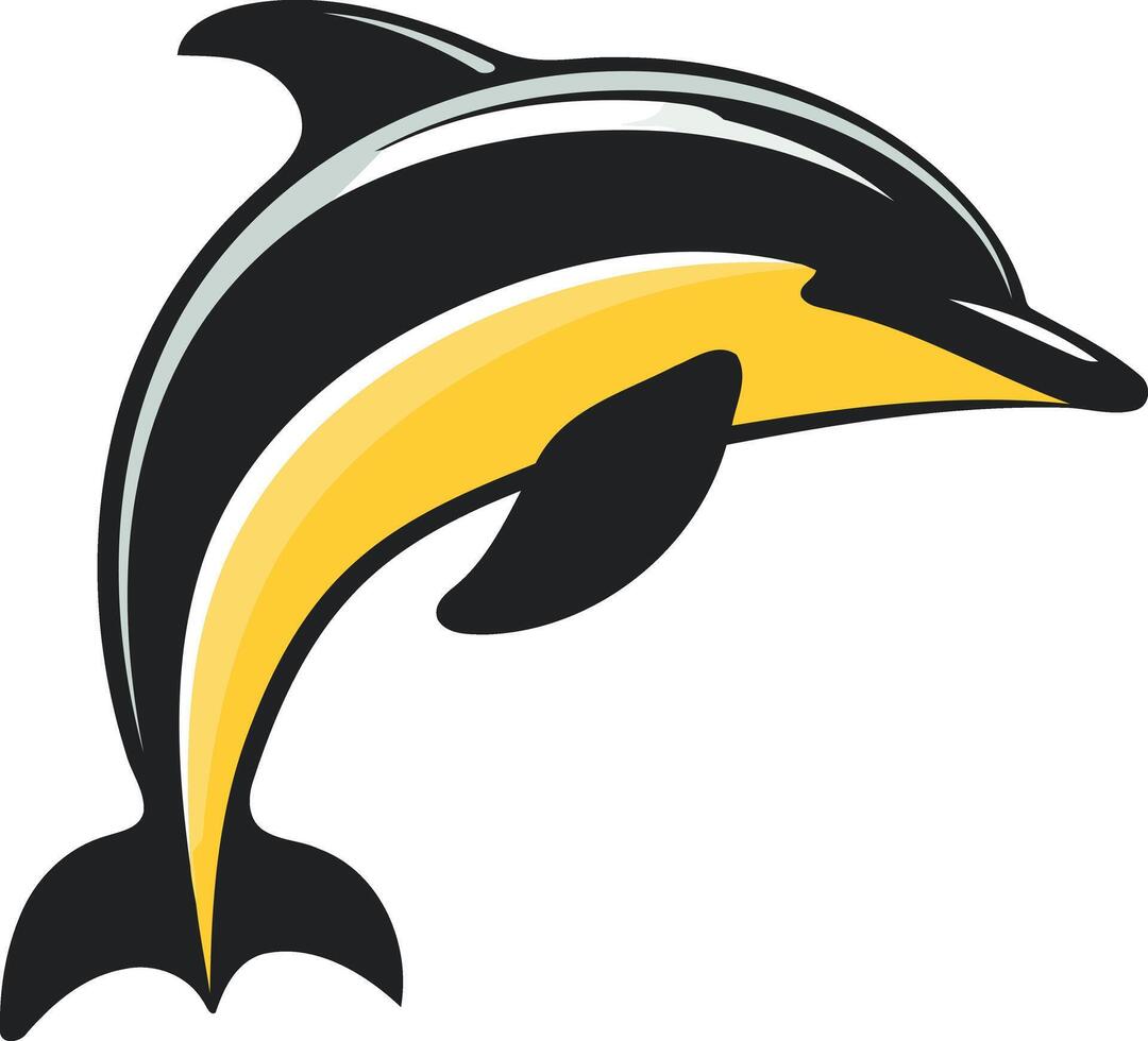 A dolphin with yellow and black stripes vector