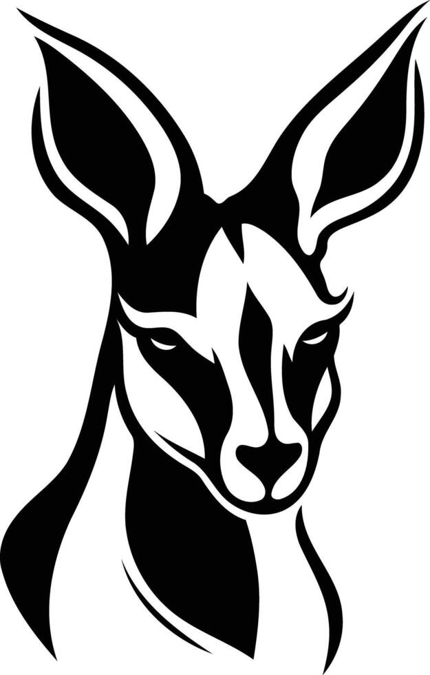 A black and white drawing of a kangaroo vector