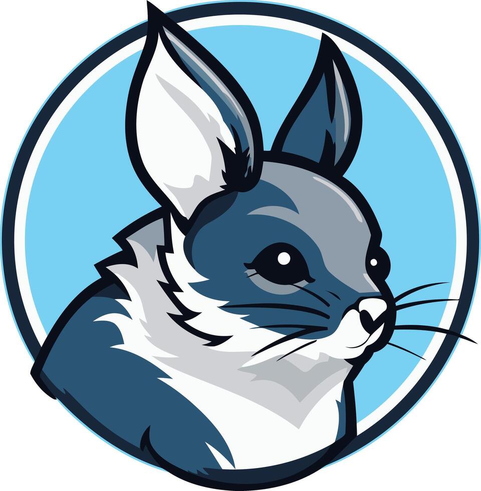 A blue and white rabbit with big ears vector