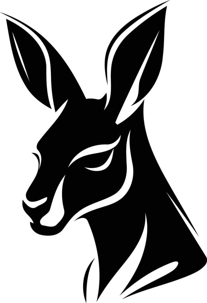 A black and white silhouette of a deer head vector