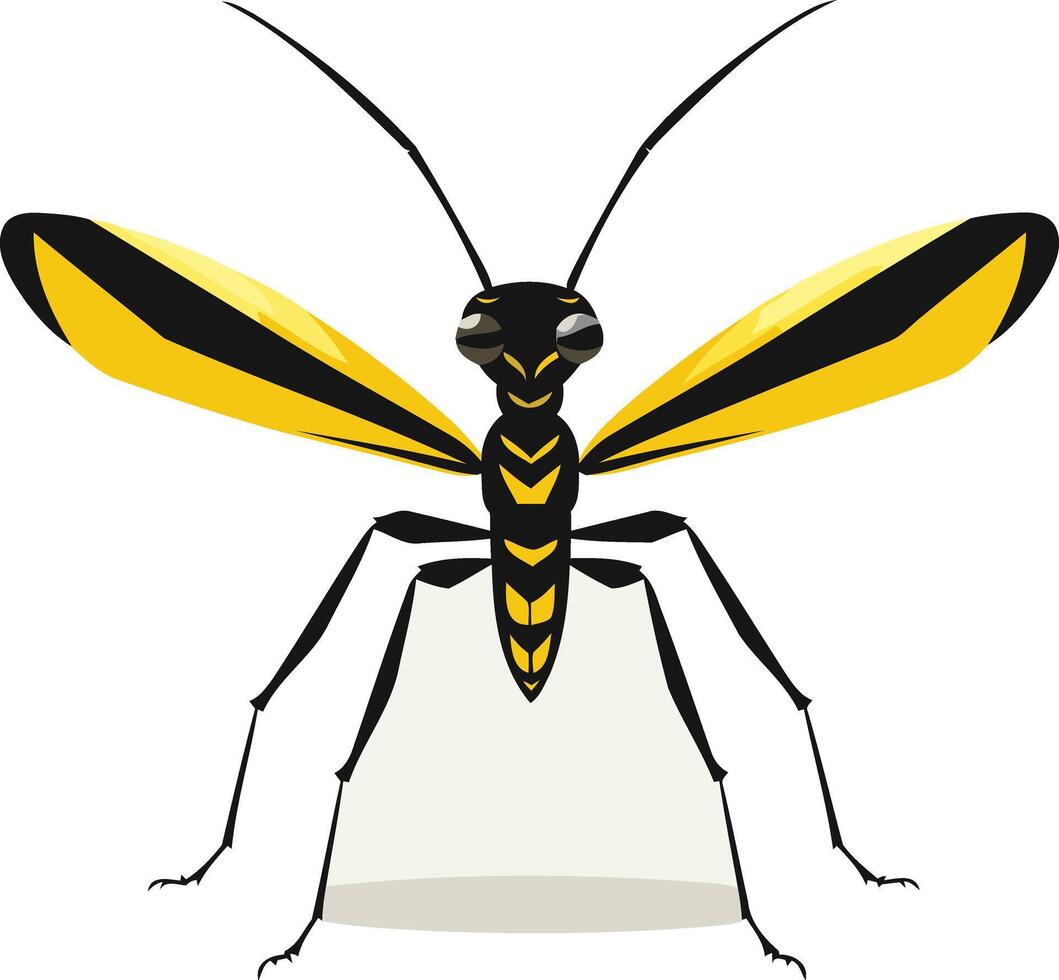 A black and yellow wasp insect vector