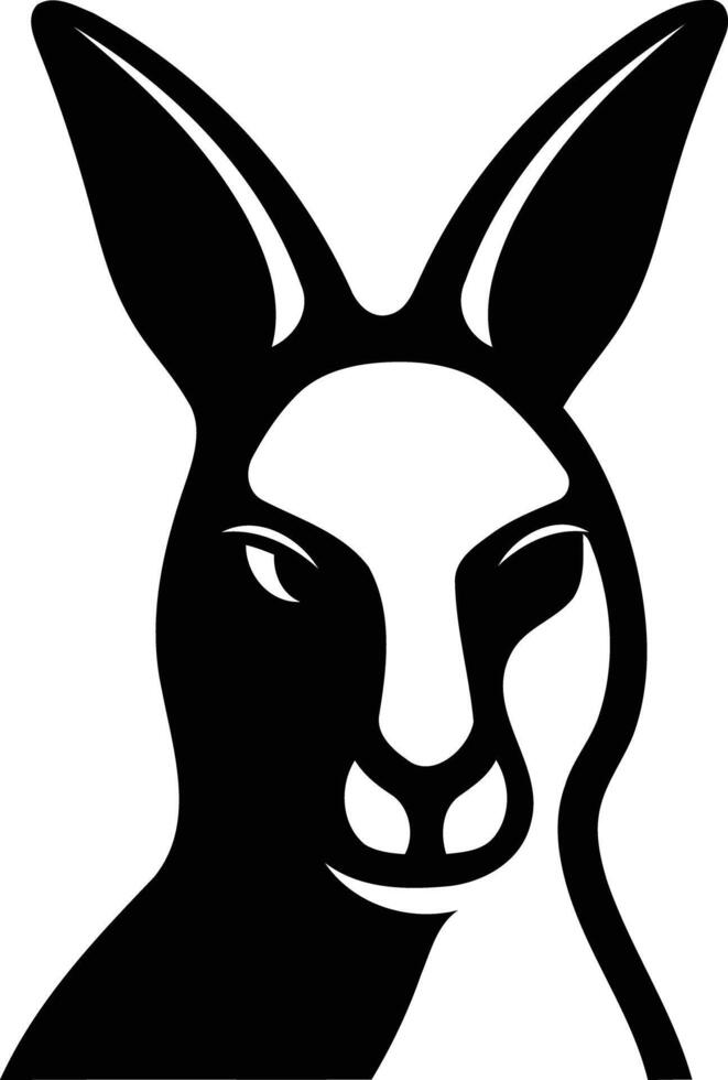 A black and white silhouette of a kangaroo vector
