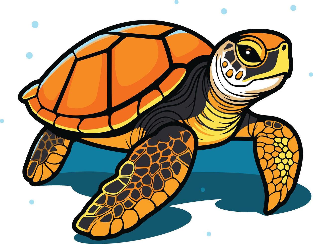 Sea turtle illustration vector