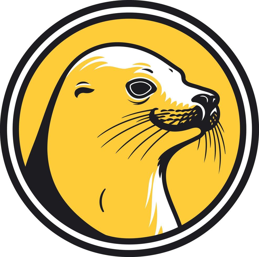 A seal head in a circle on a white background vector